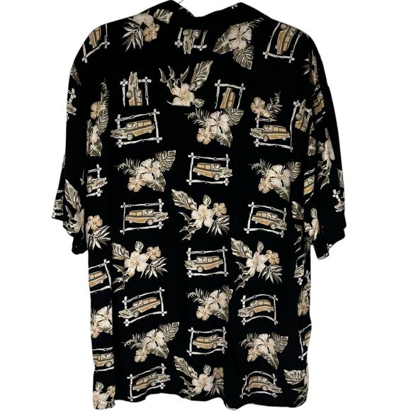 Knightsbridge Mens Button Down Hawaiian Vintage Cars Shirt Large - Picture 2 of 9